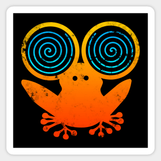 Hypnotic Abstract Frog - Orange Sticker